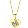 Zawieszka z żółtego złota z diamentami - serce, litera M - 0,006 ct - próba 375