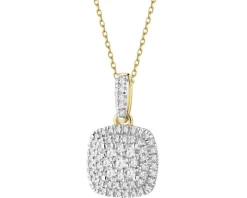 Zawieszka z żółtego złota z diamentami - 0,20 ct - próba 585