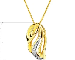 Zawieszka z żółtego złota z diamentami - 0,06 ct - próba 585