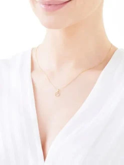 Zawieszka z żółtego złota z diamentem - litera L - 0,003 ct - próba 585