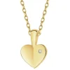 Zawieszka z żółtego złota z diamentem - serce - 0,002 ct - próba 585
