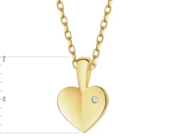 Zawieszka z żółtego złota z diamentem - serce - 0,002 ct - próba 585