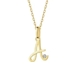 Zawieszka z żółtego złota z diamentem - litera A - 0,003 ct - próba 375