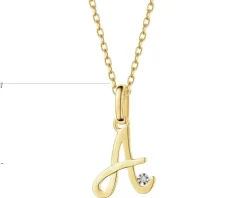 Zawieszka z żółtego złota z diamentem - litera A - 0,003 ct - próba 375