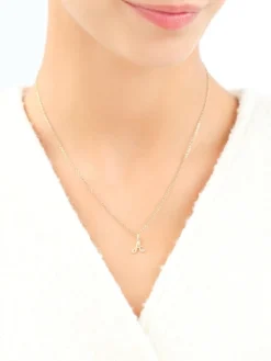 Zawieszka z żółtego złota z diamentem - litera A - 0,003 ct - próba 375