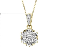 Zawieszka z  żółtego złota z diamentami - 0,03 ct - próba 375