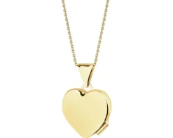 Zawieszka z żółtego złota z diamentem - puzderko - serce - 0,005 ct - próba 375