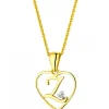 Zawieszka z żółtego złota z diamentem - litera Z, serce - 0,005 ct - próba 375