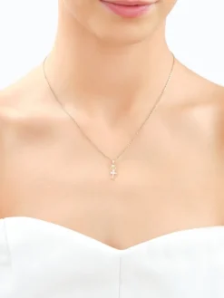 Zawieszka z żółtego złota z diamentami - baletnica - 0,003 ct - próba 375