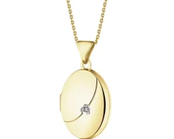 Zawieszka z żółtego złota z diamentem - puzderko - 0,005 ct - próba 375