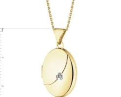 Zawieszka z żółtego złota z diamentem - puzderko - 0,005 ct - próba 375