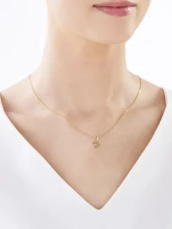 Zawieszka z żółtego złota z diamentem - litera D - 0,004 ct - próba 585