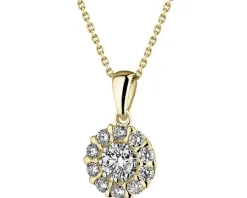 Zawieszka z żółtego złota z diamentami - 0,33 ct - próba 585