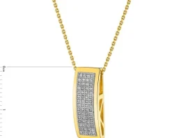 Zawieszka z żółtego złota z diamentami - 0,15 ct - próba 585