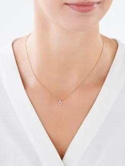 Zawieszka z żółtego złota z diamentami - serce - 0,03 ct - próba 375