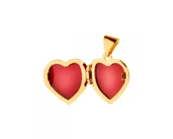 Zawieszka z żółtego złota z diamentem - puzderko - serce - 0,005 ct - próba 375