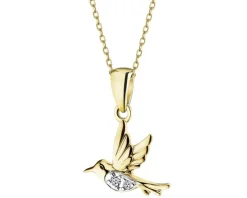 Zawieszka z żółtego złota z diamentami - koliber - 0,01 ct - próba 375