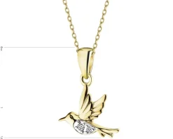 Zawieszka z żółtego złota z diamentami - koliber - 0,01 ct - próba 375