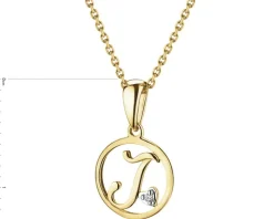 Zawieszka z żółtego złota z diamentem - litera J - 0,003 ct - próba 585