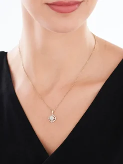 Zawieszka z żółtego złota z diamentami - 0,20 ct - próba 585