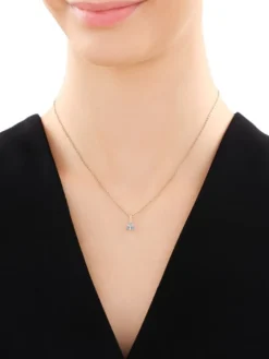 Zawieszka z żółtego złota z diamentami i topazami London Blue - próba 375