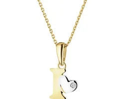 Zawieszka z żółtego złota z diamentem - litera I - 0,004 ct - próba 375