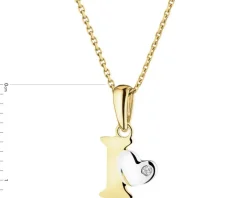 Zawieszka z żółtego złota z diamentem - litera I - 0,004 ct - próba 375