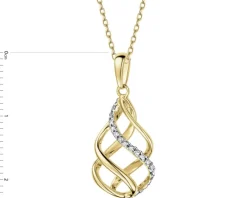 Zawieszka z żółtego złota z diamentami - 0,05 ct - próba 375