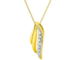 Zawieszka z żółtego złota z diamentem - 0,005 ct - próba 375