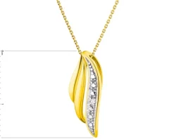 Zawieszka z żółtego złota z diamentem - 0,005 ct - próba 375