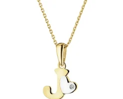 Zawieszka z żółtego złota z diamentem - litera J - 0,004 ct - próba 375