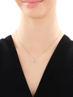 Zawieszka z  żółtego złota z diamentami i akwamarynem - próba 585