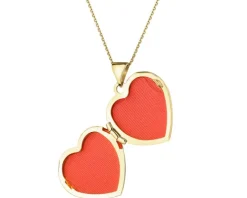 Zawieszka z żółtego złota z diamentem - puzderko - serce - 0,005 ct - próba 375