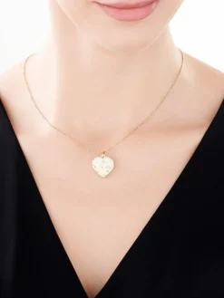 Zawieszka z żółtego złota z diamentem - puzderko - serce - 0,005 ct - próba 375