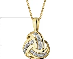 Zawieszka z żółtego złota z diamentami - 0,01 ct - próba 375