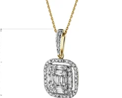 Zawieszka z żółtego złota z diamentami - 0,50 ct - próba 585