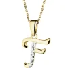 Zawieszka z żółtego złota z diamentem - litera F - 0,003 ct - próba 375