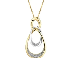 Zawieszka z żółtego złota z diamentami - 0,09 ct - próba 585