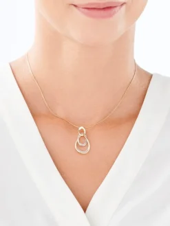 Zawieszka z żółtego złota z diamentami - 0,09 ct - próba 585