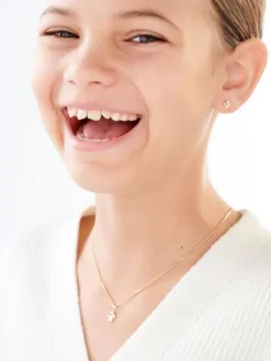 Zawieszka z żółtego złota z diamentem - aniołek - 0,003 ct - próba 585