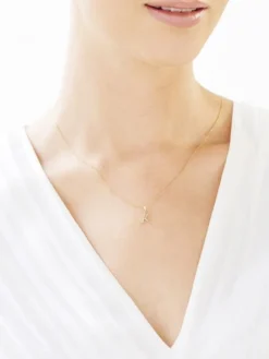 Zawieszka z żółtego złota z diamentem - litera K - 0,004 ct - próba 585
