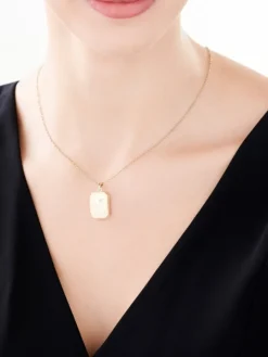 Zawieszka z żółtego złota z diamentem - puzderko - 0,005 ct - próba 585