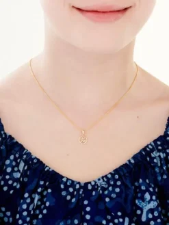 Zawieszka z żółtego złota z diamentem - litera K - 0,003 ct - próba 585