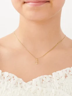 Zawieszka z żółtego złota z diamentem - koniczyna - 0,006 ct - próba 375