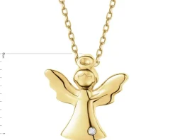 Zawieszka z żółtego złota z diamentem - aniołek - 0,002 ct - próba 375