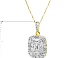 Zawieszka z żółtego złota z diamentami - 0,72 ct - próba 585