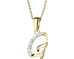 Zawieszka z żółtego złota z diamentem - litera G - 0,003 ct - próba 375