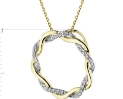 Zawieszka z żółtego złota z diamentami - koło - 0,10 ct - próba 375