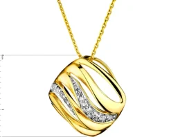 Zawieszka z żółtego złota z diamentami - 0,10 ct - próba 585