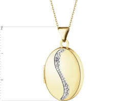 Zawieszka z żółtego złota z diamentem - puzderko - 0,005 ct - próba 375